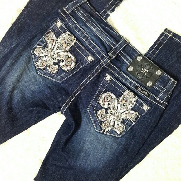 Miss Me Denim - Miss Me Fleur De Lis Signature Boot Jeans Size 25